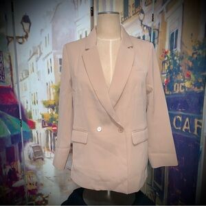 NWT Camel/Tan Neutral Colored Button Blazer size Large